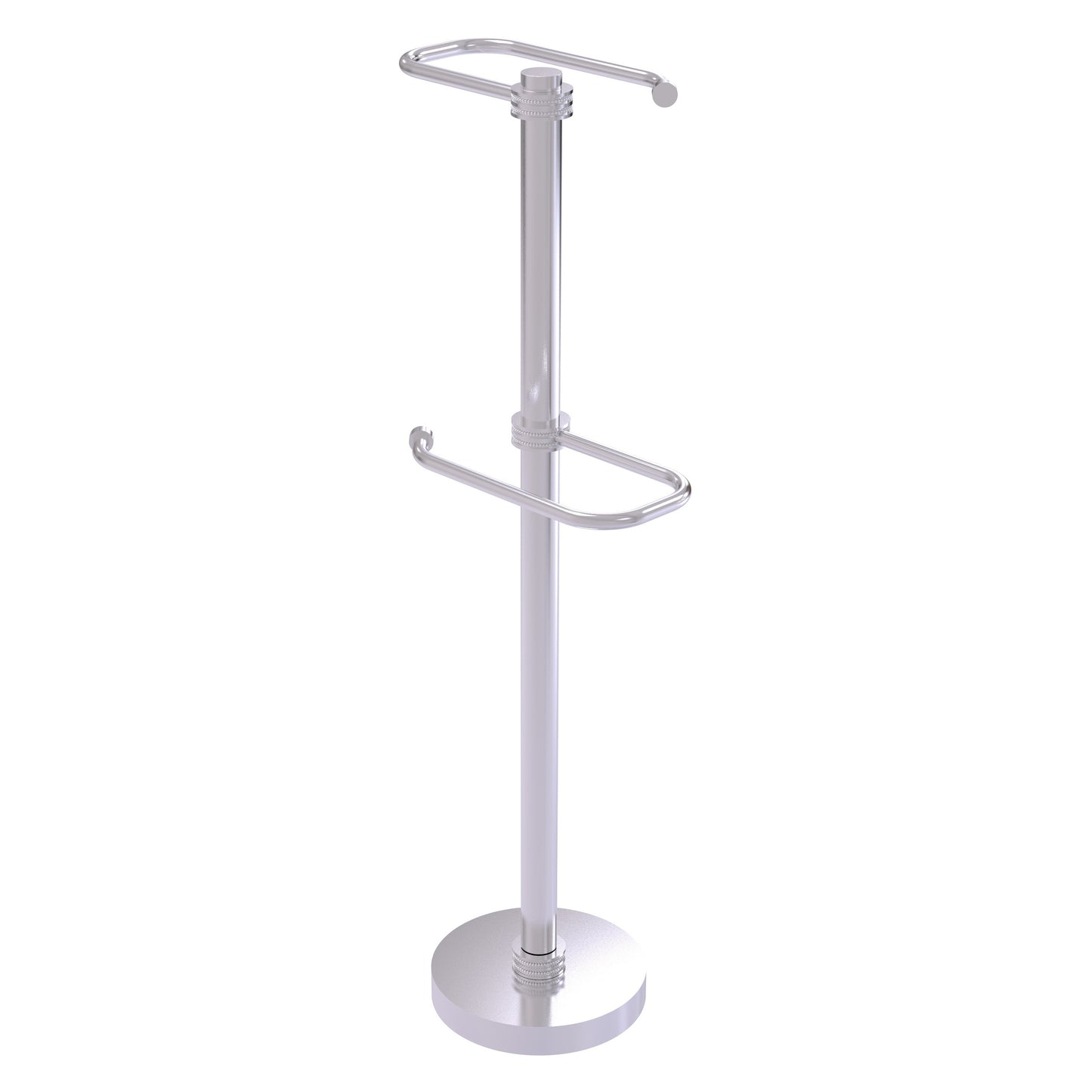 Allied Brass TS-26D-SCH 2-Roll Satin Chrome Freestanding Toilet Tissue Holder
