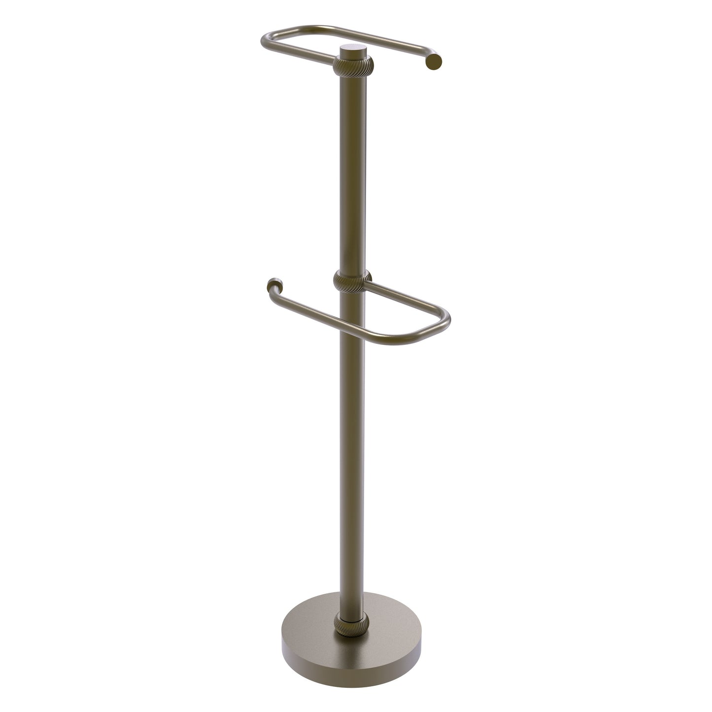Allied Brass TS-26T-ABR 2-Roll Antique Brass Freestanding Toilet Tissue Holder
