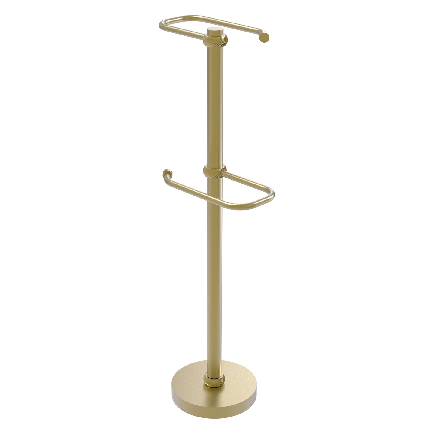 Allied Brass TS-26T-SBR 2-Roll Satin Brass Freestanding Toilet Tissue Holder