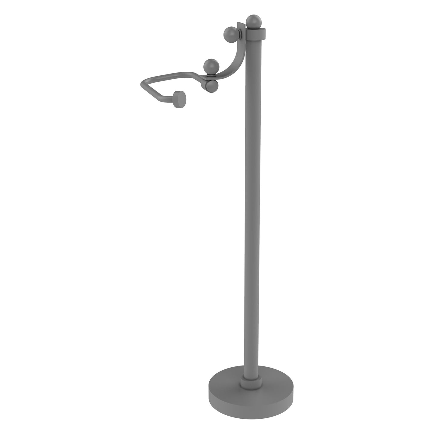 Allied Brass TS-27-GYM Matte Gray European Style Freestanding Toilet Tissue Holder