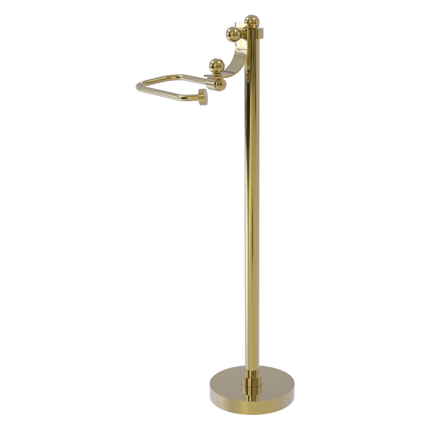 Allied Brass TS-27-UNL Unlacquered Brass European Style Freestanding Toilet Tissue Holder