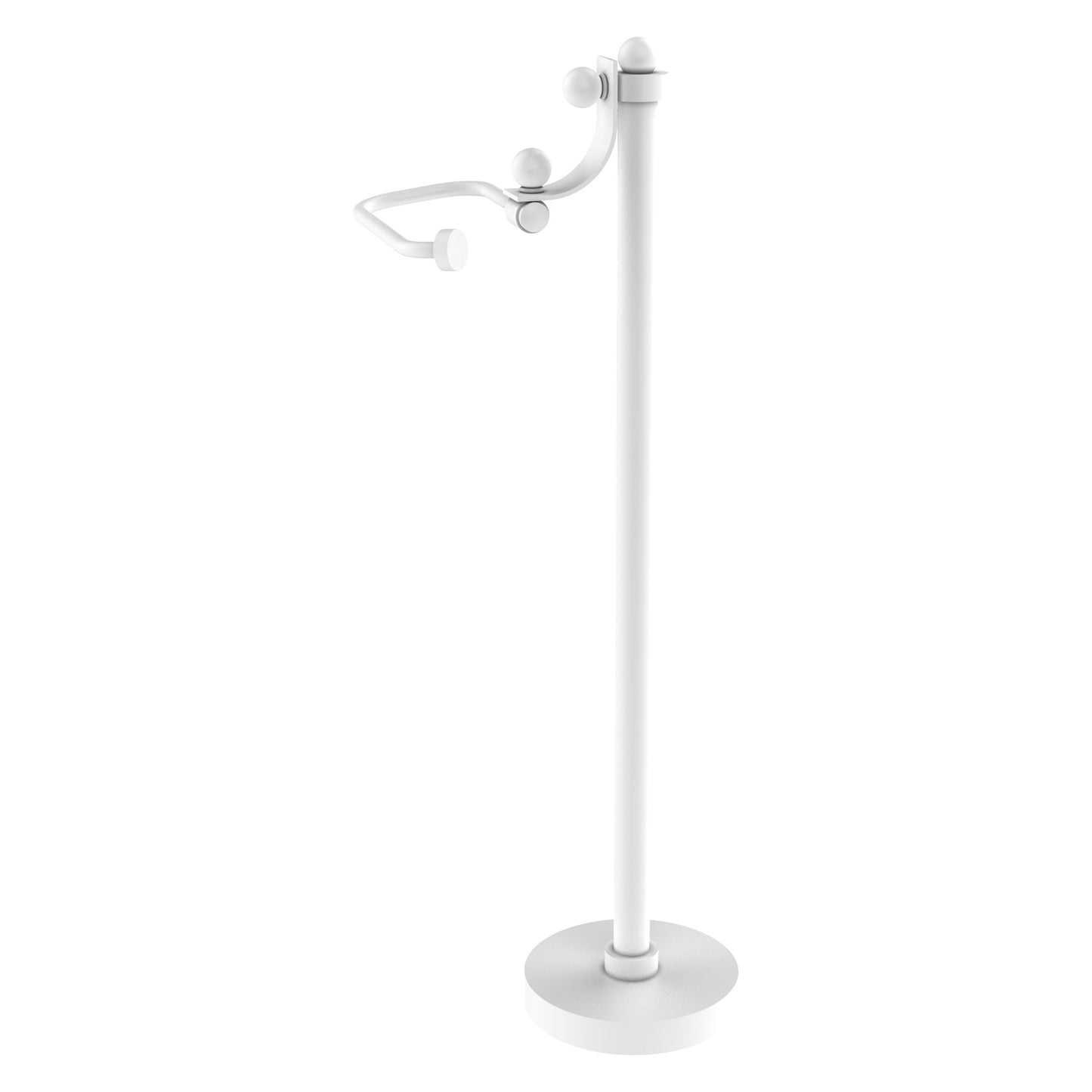 Allied Brass TS-27-WHM Matte White European Style Freestanding Toilet Tissue Holder