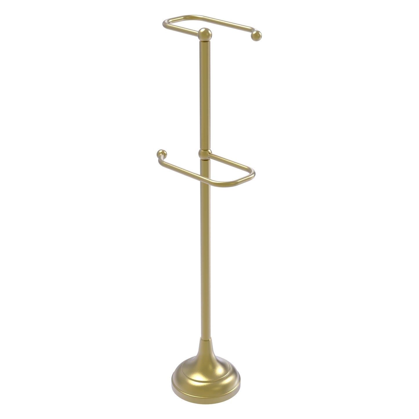 Allied Brass TS-29-SBR 2-Roll Satin Brass Freestanding Toilet Tissue Holder