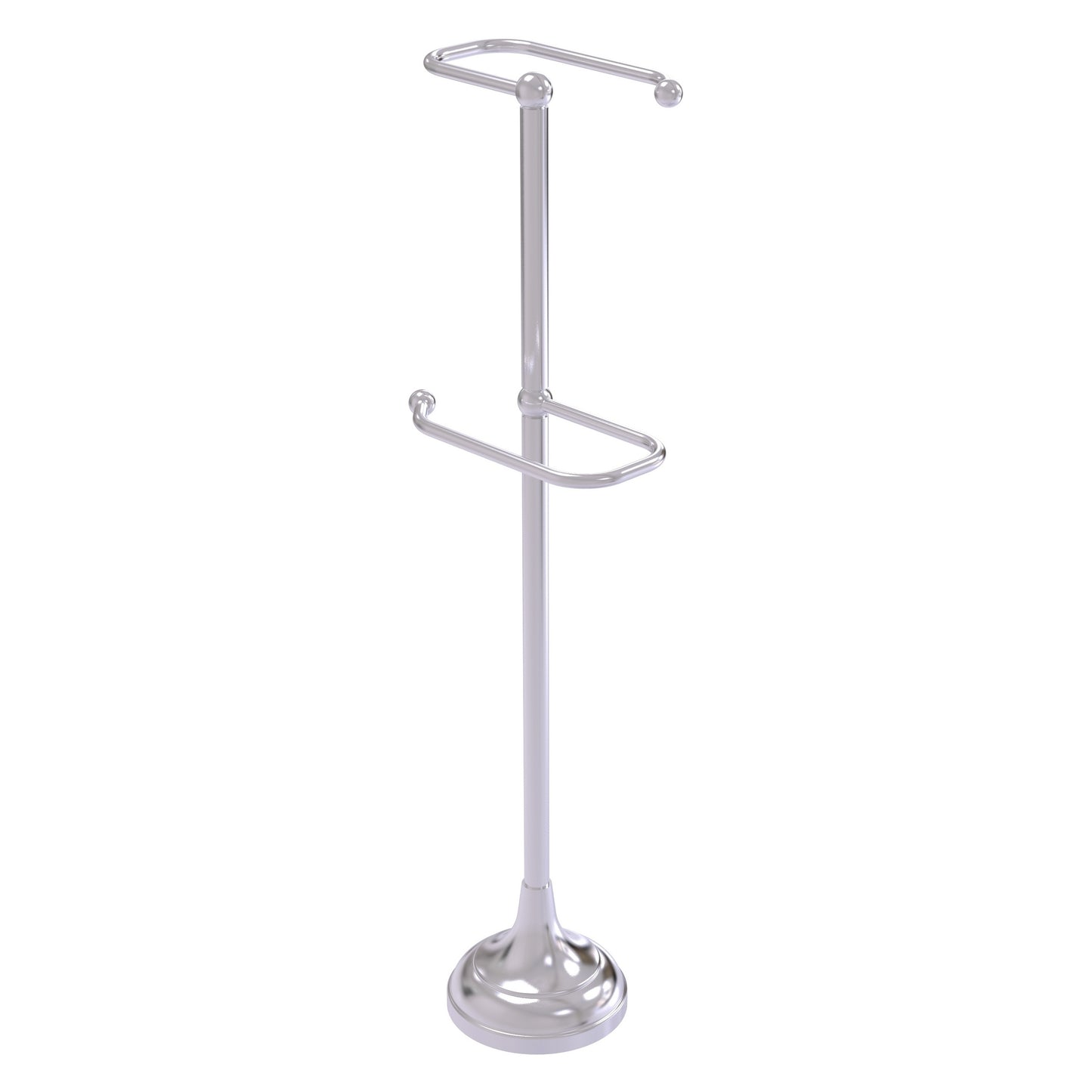 Allied Brass TS-29-SCH 2-Roll Satin Chrome Freestanding Toilet Tissue Holder