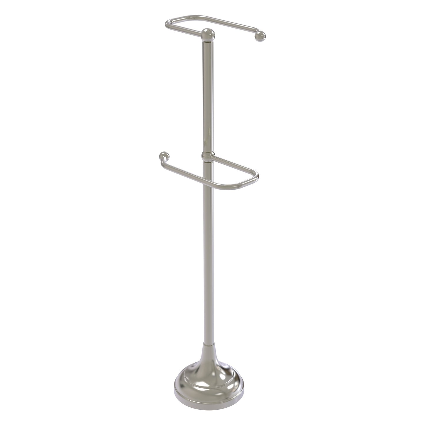 Allied Brass TS-29-SN 2-Roll Satin Nickel Freestanding Toilet Tissue Holder