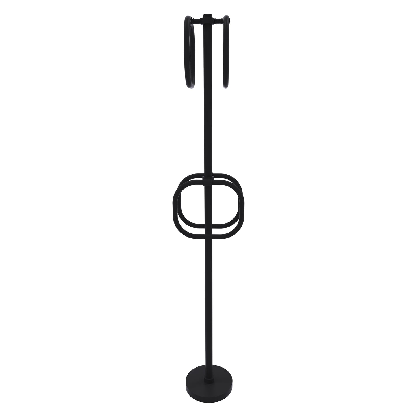 Allied Brass TS-40-BKM Matte Black Freestanding Towel Holder