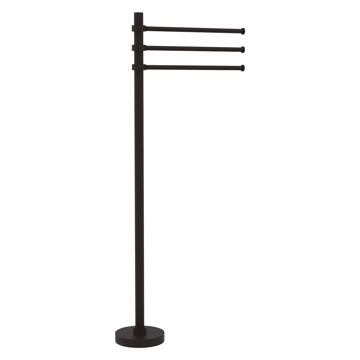 Allied Brass TS-45-ORB 39" Oil Rubbed Bronze Freestanding Towel Holder With 3 Pivoting 12 Inch Arms
