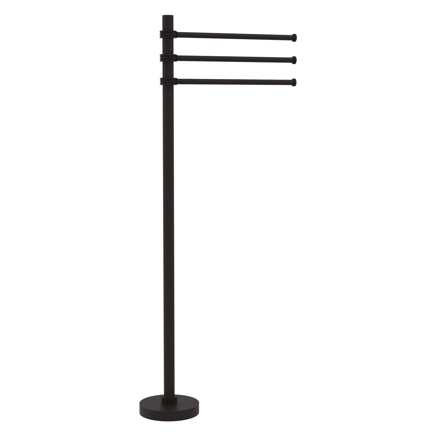 Allied Brass TS-45D-ORB 39" Oil Rubbed Bronze Freestanding Towel Holder With 3 Pivoting 12 Inch Arms