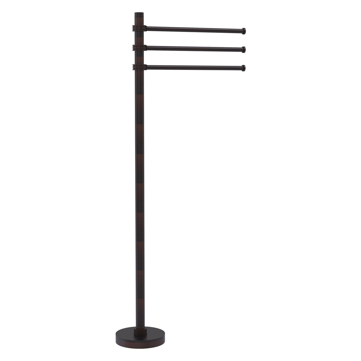 Allied Brass TS-45D-VB 39" Venetian Bronze Freestanding Towel Holder With 3 Pivoting 12 Inch Arms