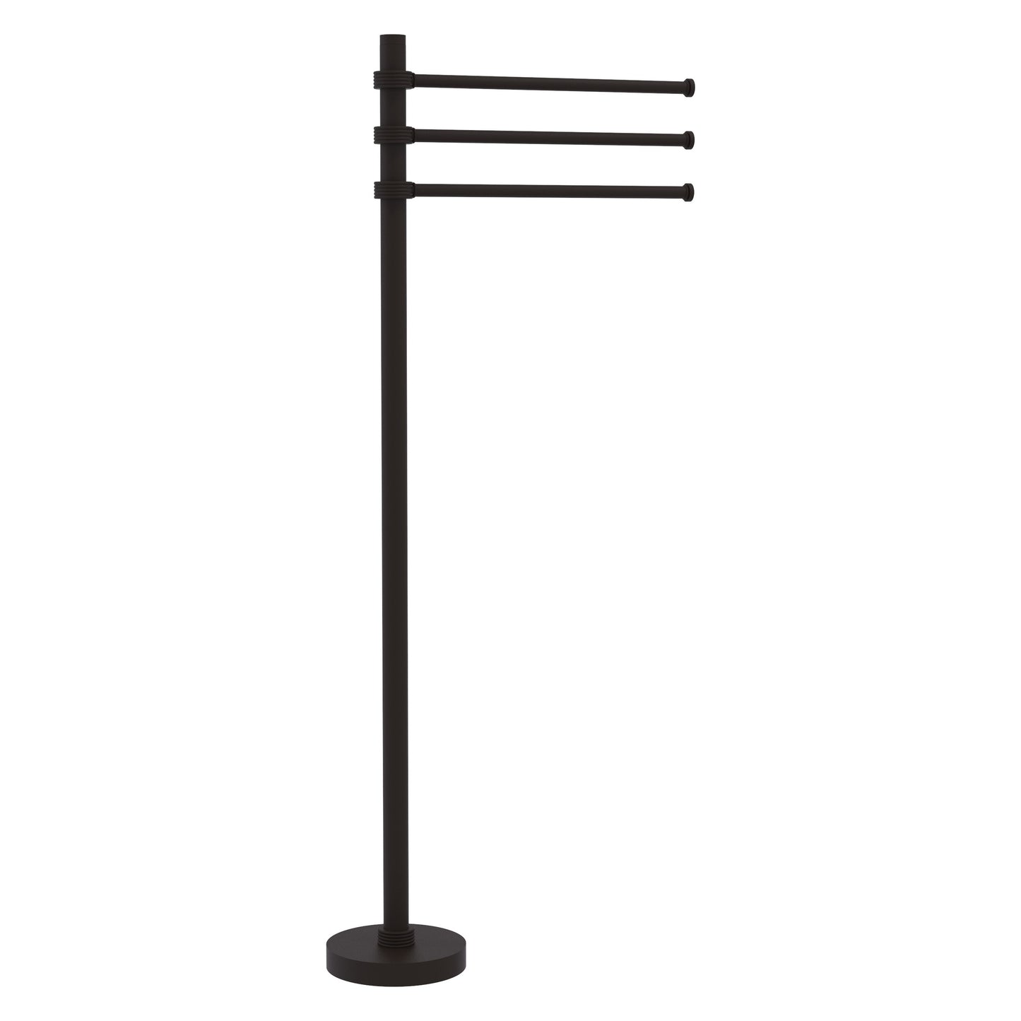 Allied Brass TS-45G-ORB 39" Oil Rubbed Bronze Freestanding Towel Holder With 3 Pivoting 12 Inch Arms