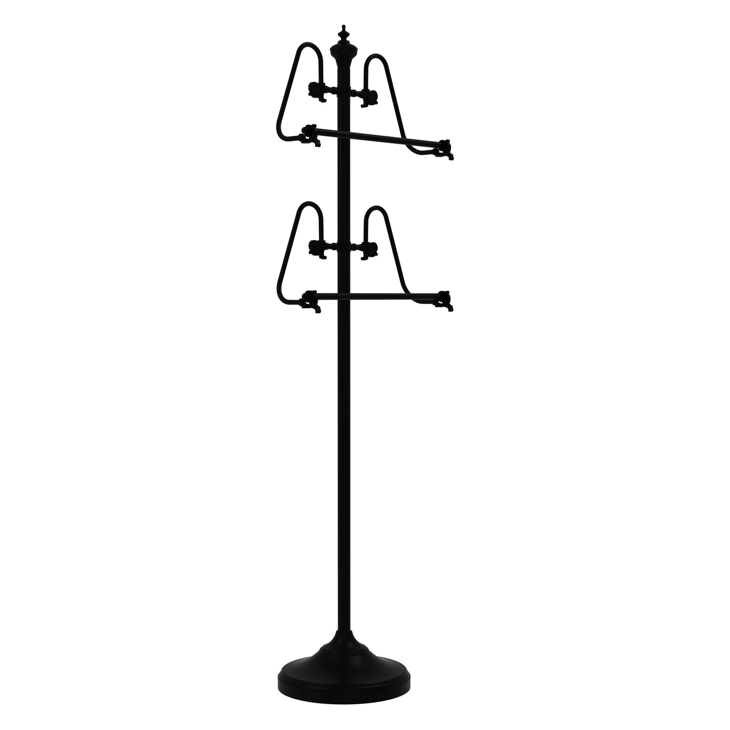 Allied Brass TS-6-BKM 49" Matte Black Floor Standing Towel Holder