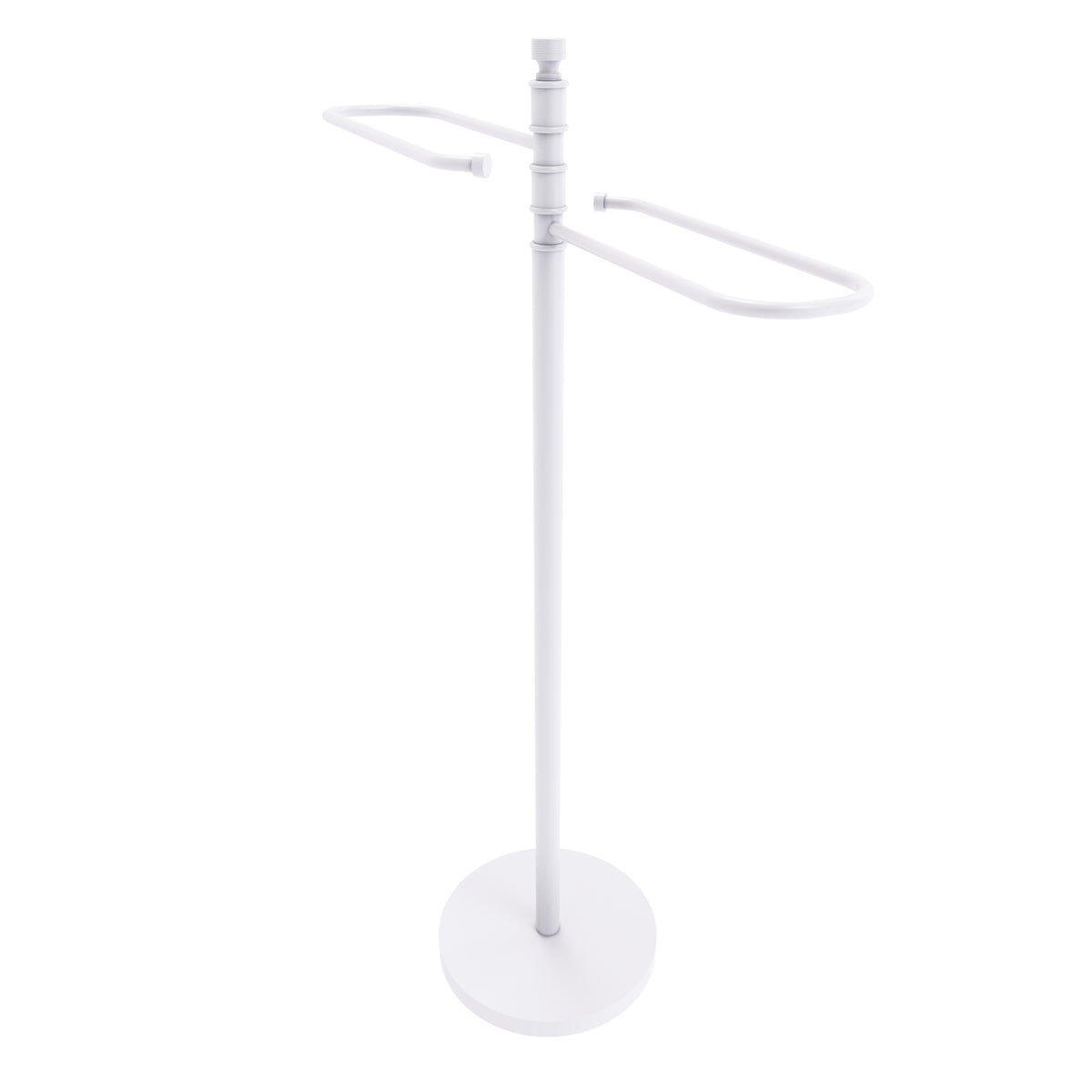 Allied Brass TS-8-WHM Matte White Contemporary Free Standing Floor Bath Towel Holder Stand