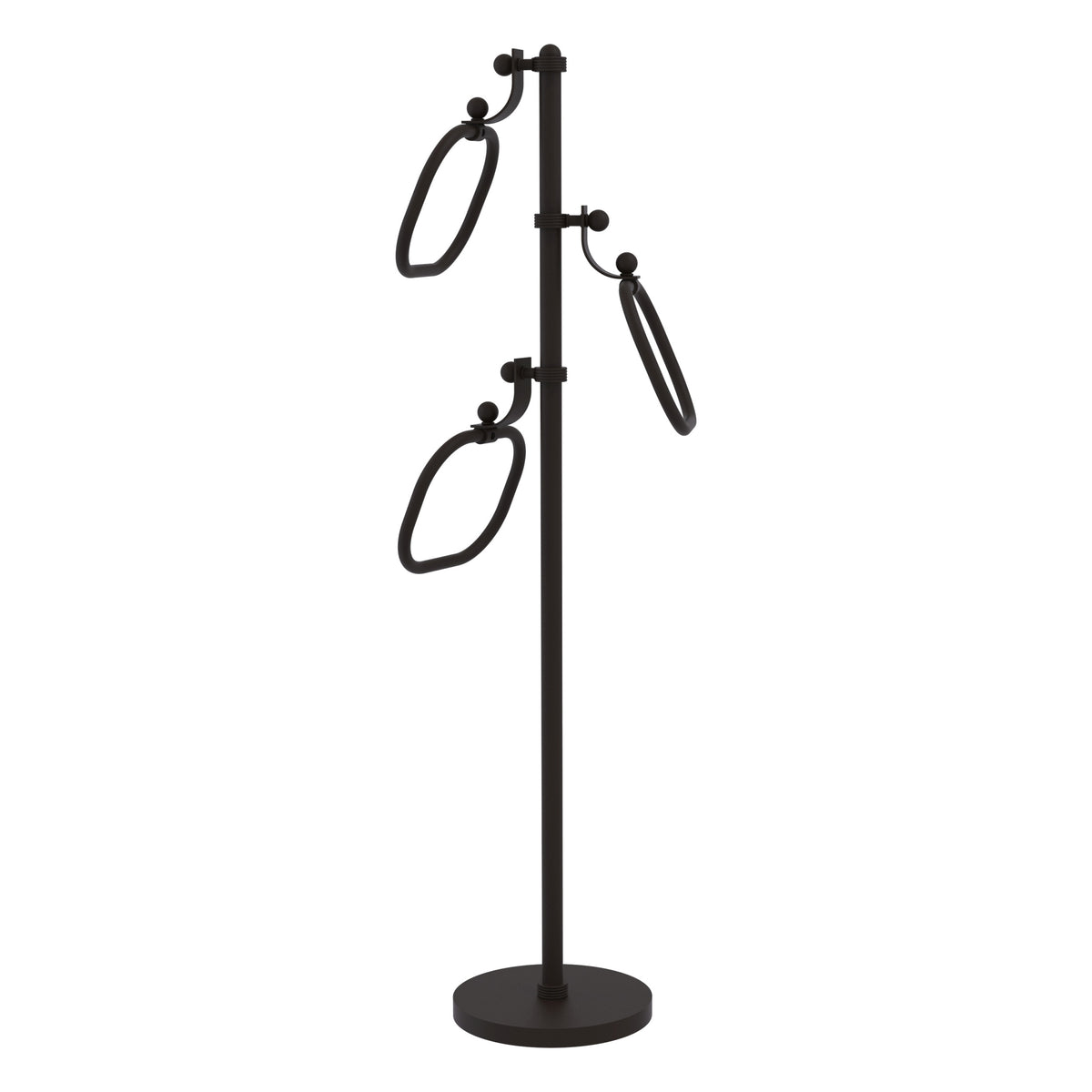 Allied Brass TS-83G-ORB 49" Oil Rubbed Bronze Grooved Free Standing Floor Bath Towel Holder Stand