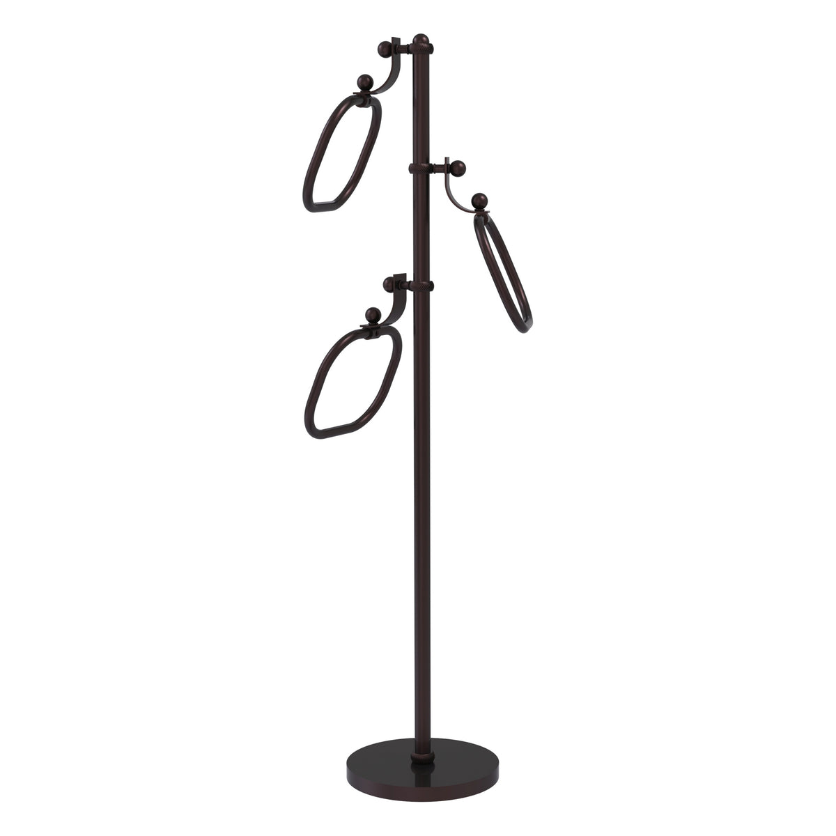 Allied Brass TS-83T-ABZ 49" Antique Bronze Twisted Free Standing Floor Bath Towel Holder Stand