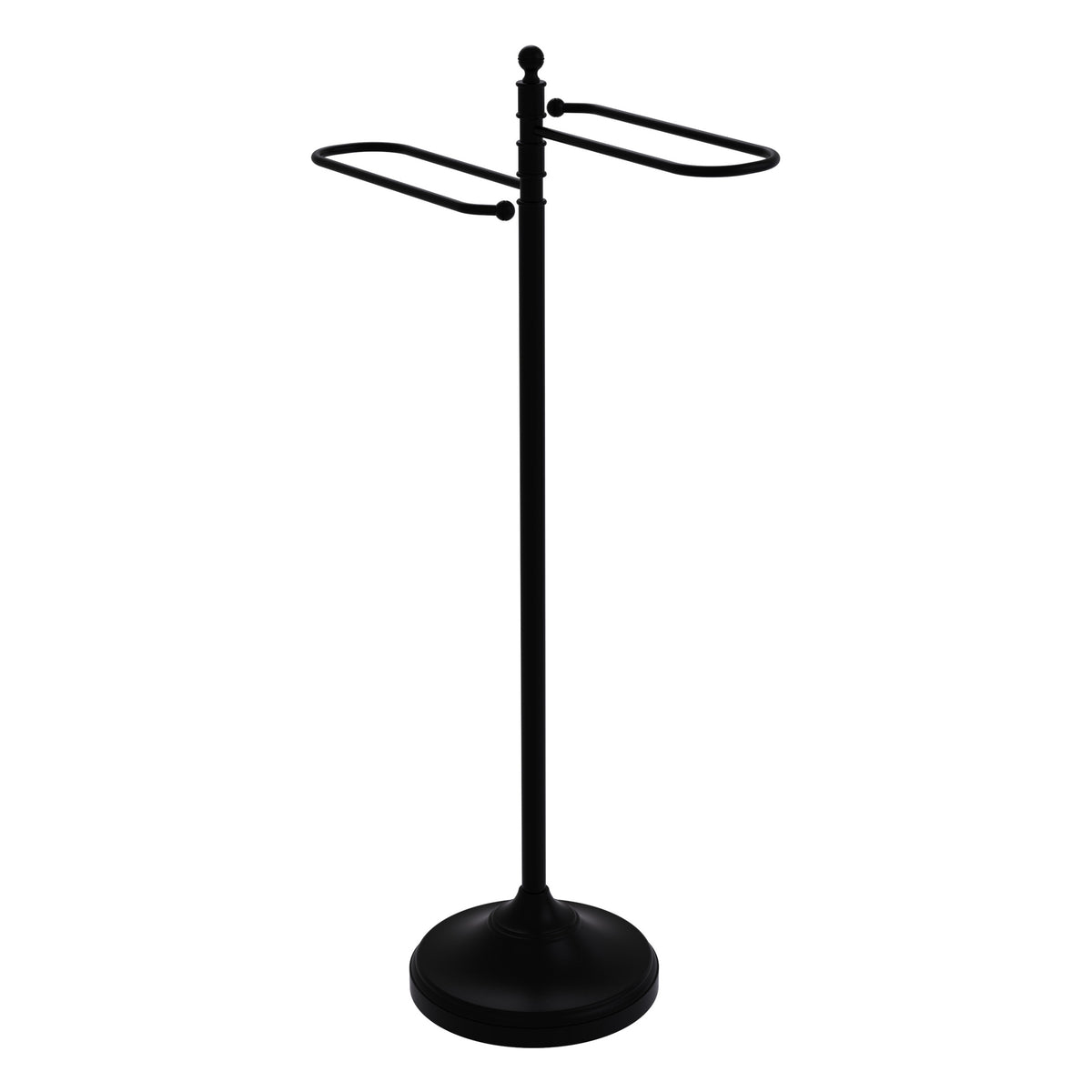 Allied Brass TS-9-BKM Matte Black Tranditional Free Standing Floor Bath Towel Holder Stand