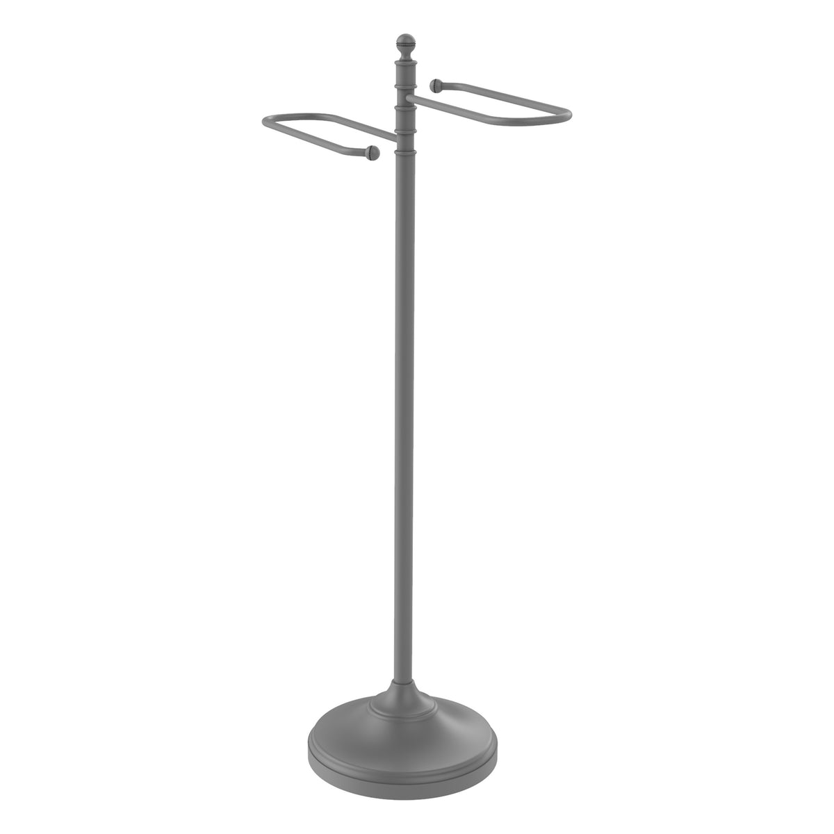 Allied Brass TS-9-GYM Matte Gray Tranditional Free Standing Floor Bath Towel Holder Stand
