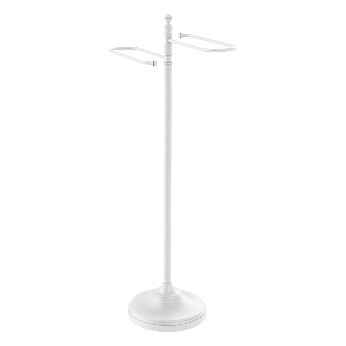 Allied Brass TS-9-WHM Matte White Tranditional Free Standing Floor Bath Towel Holder Stand