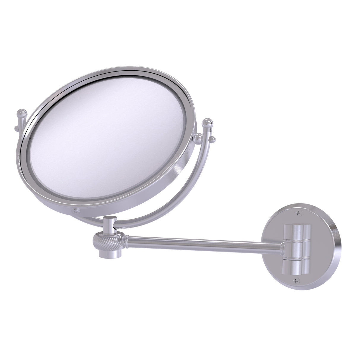 Allied Brass WM-5T/3X-SCH 8" Satin Chrome Wall-Mounted Make-Up Mirror With 3X Magnification