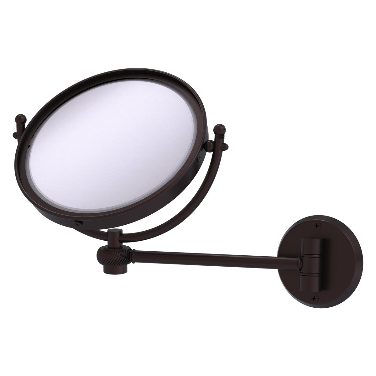 Allied Brass WM-5T/4X-ABZ 8" Antique Bronze Wall-Mounted Make-Up Mirror With 4X Magnification