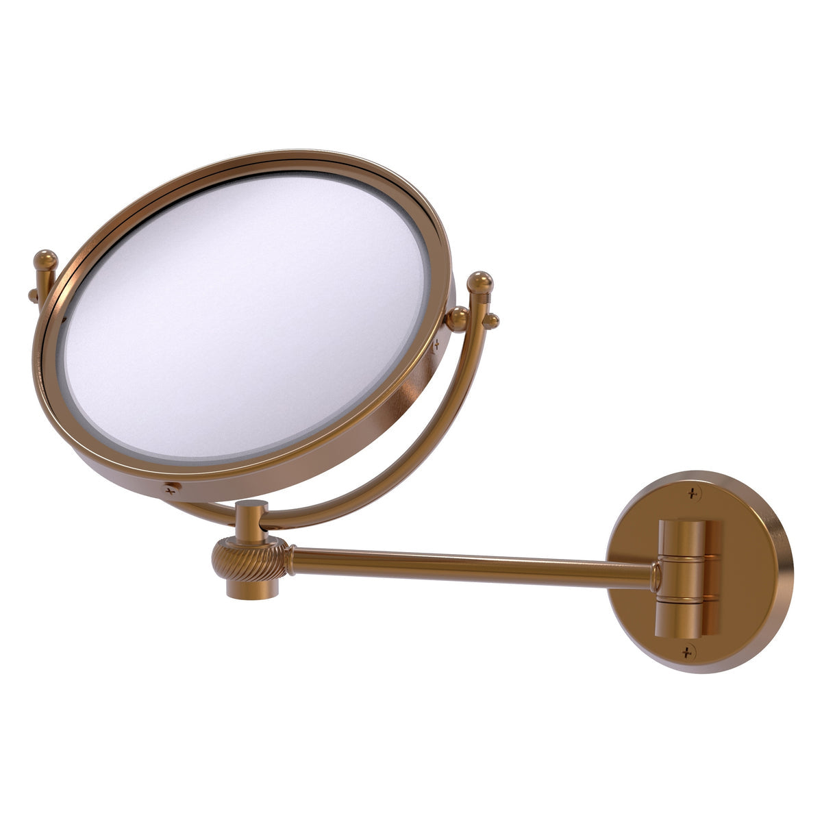 Allied Brass WM-5T/4X-BBR 8" Brushed Bronze Wall-Mounted Make-Up Mirror With 4X Magnification