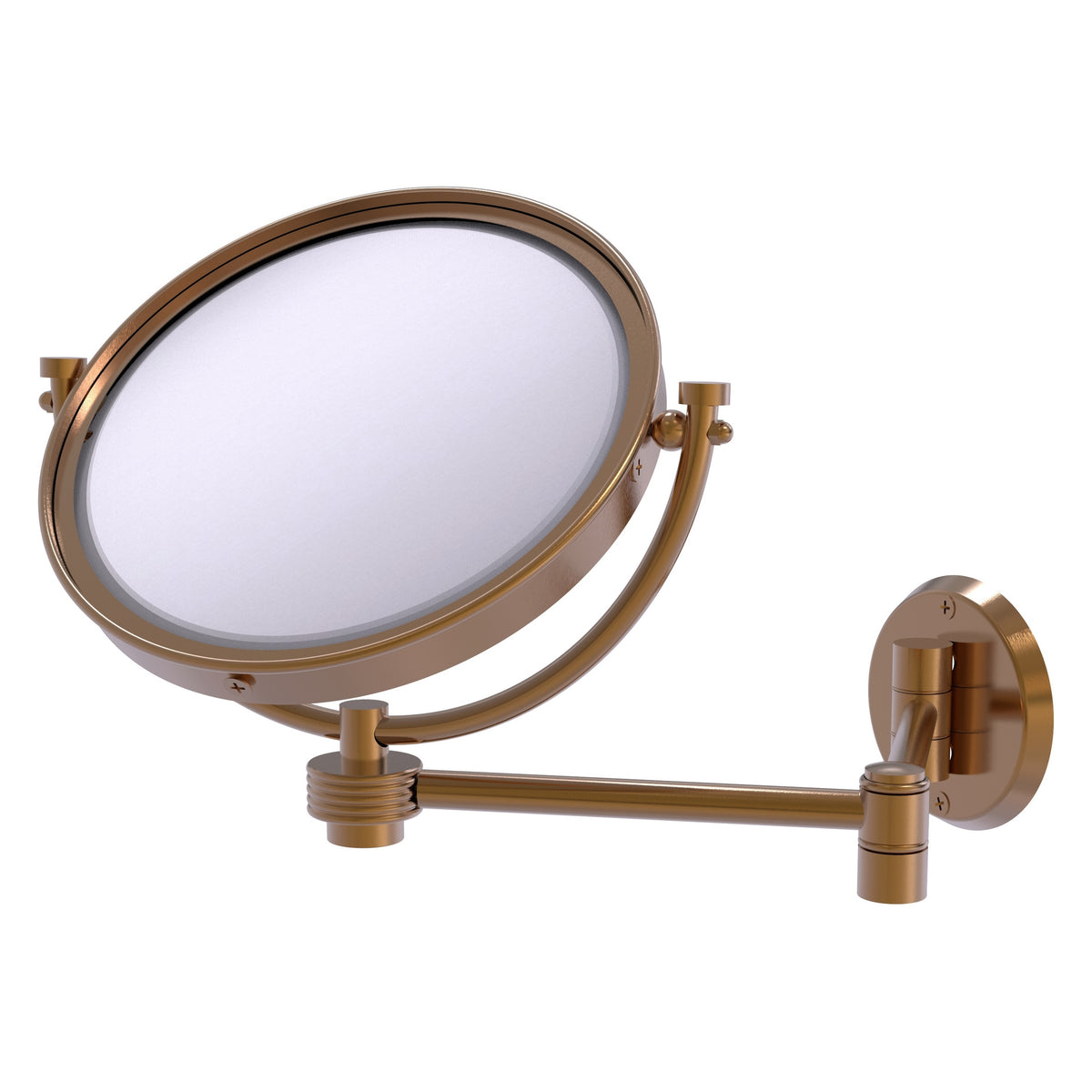 Allied Brass WM-6G/5X-BBR 8" Brushed Bronze Wall-Mounted Extending Make-Up Mirror With 5X Magnification