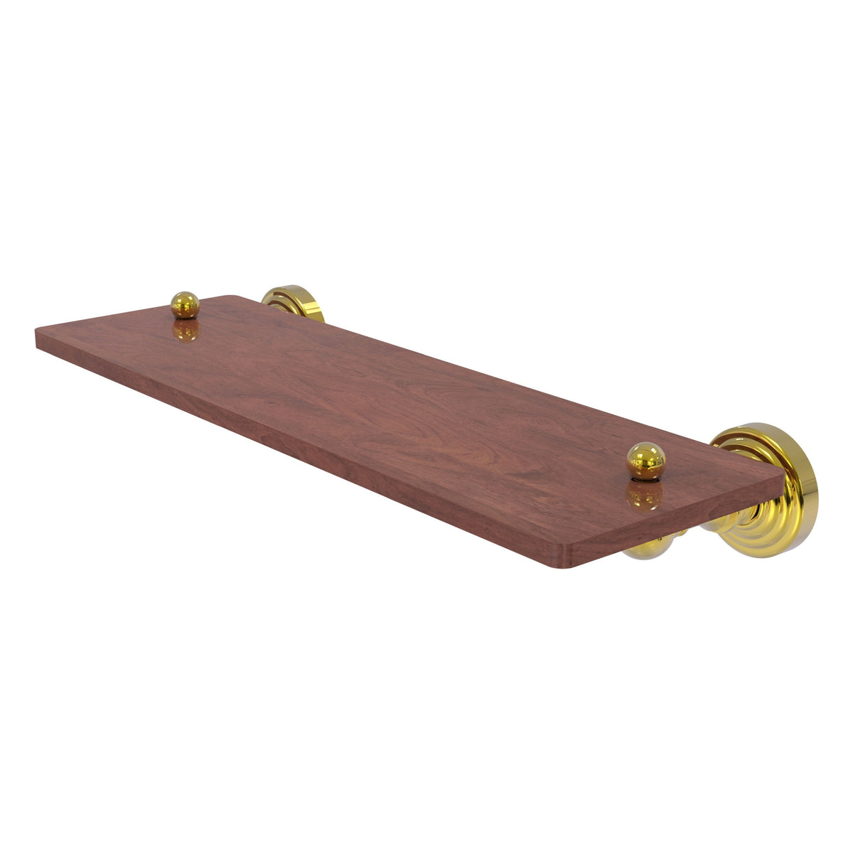 Allied Brass WP-1-16-IRW-PB Waverly Place 16" Polished Brass Solid IPE Ironwood Shelf