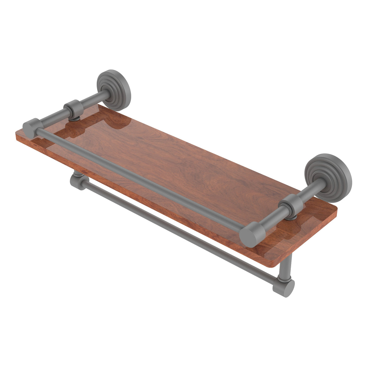 Allied Brass WP-1-16TB-GAL-IRW-GYM Waverly Place 16" Matte Gray IPE Ironwood Shelf