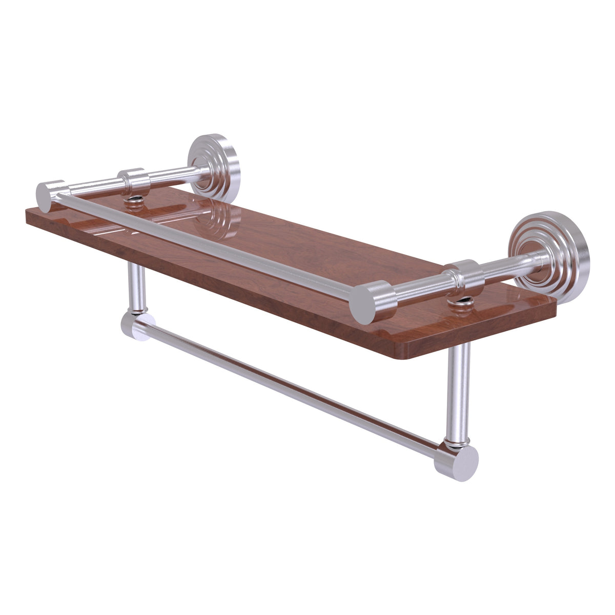 Allied Brass WP-1-16TB-GAL-IRW-SCH Waverly Place 16" Satin Chrome IPE Ironwood Shelf