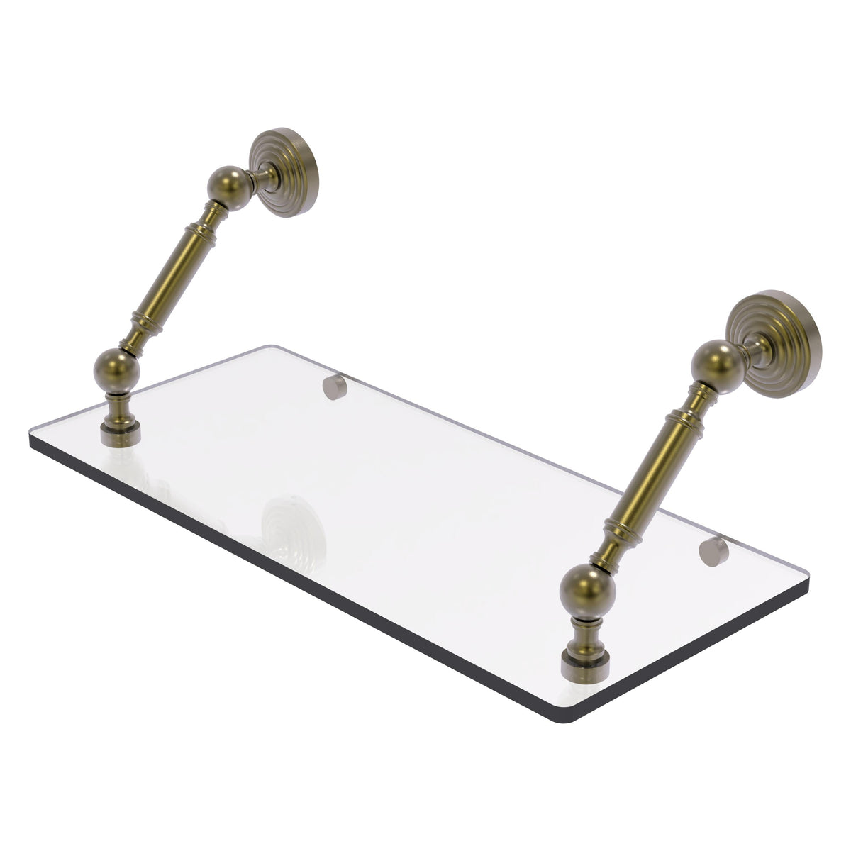 Allied Brass WP-1-18-ABR Waverly Place 18" Antique Brass Floating Glass Shelf