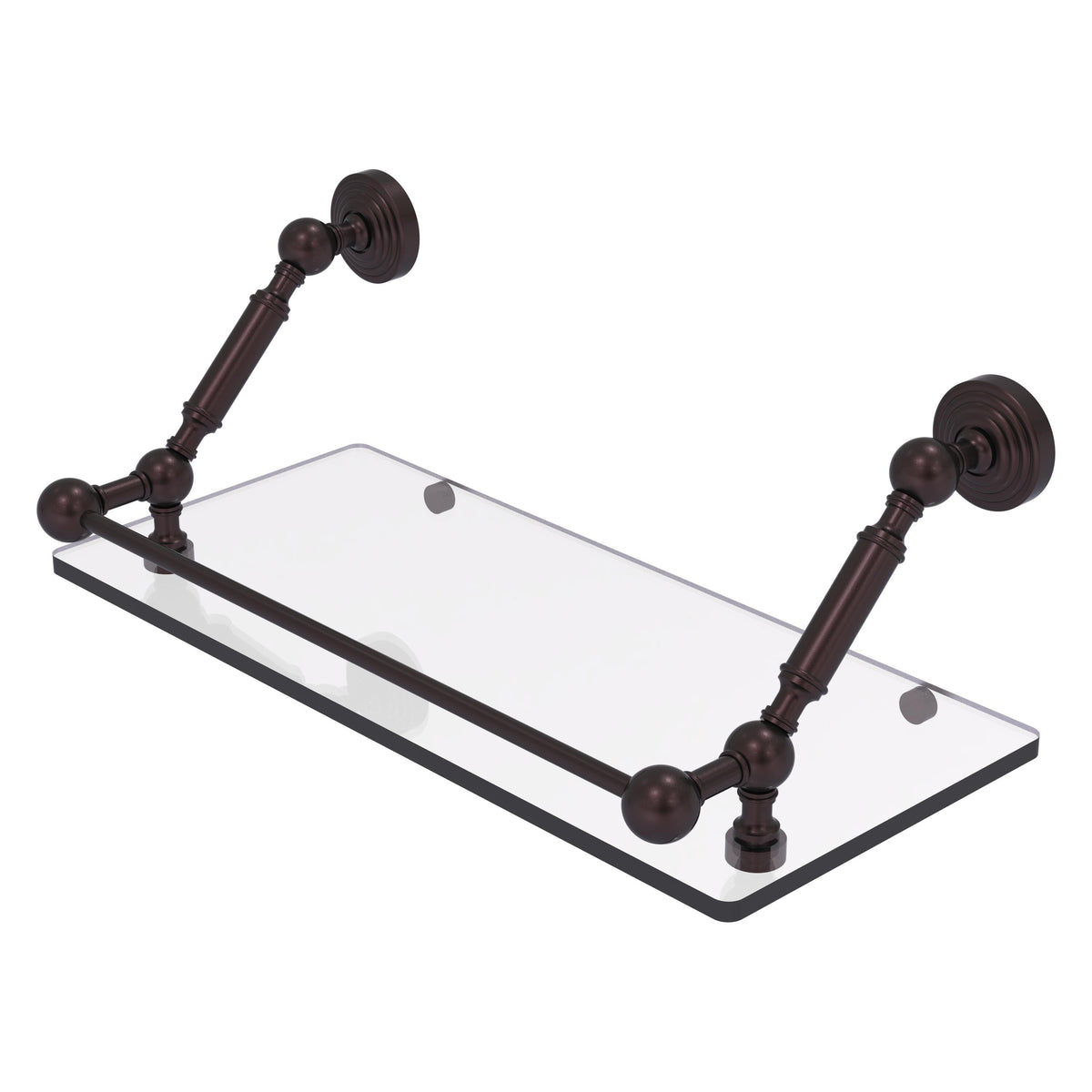 Allied Brass WP-1-18-GAL-ABZ Waverly Place 18" Antique Bronze Floating Glass Shelf