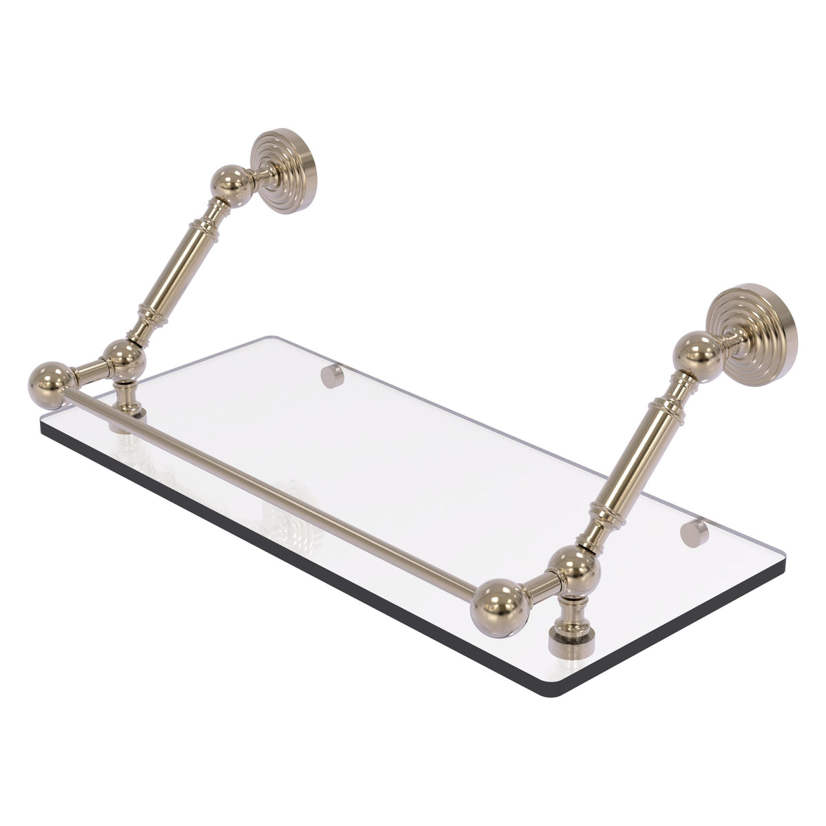 Allied Brass WP-1-18-GAL-PEW Waverly Place 18" Antique Pewter Floating Glass Shelf