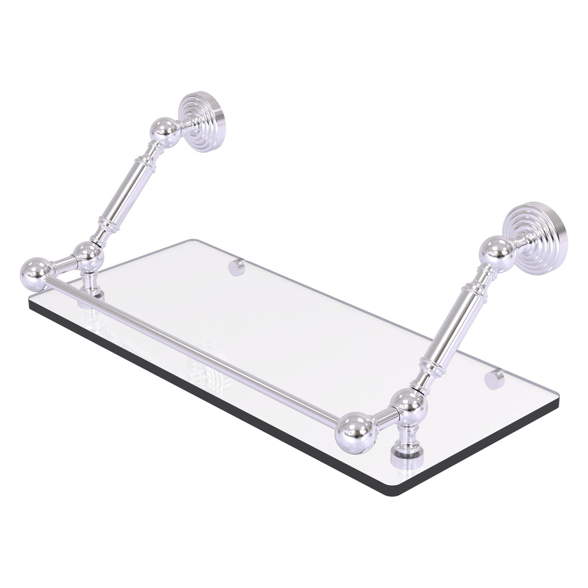Allied Brass WP-1-18-GAL-SN Waverly Place 18" Satin Nickel Floating Glass Shelf