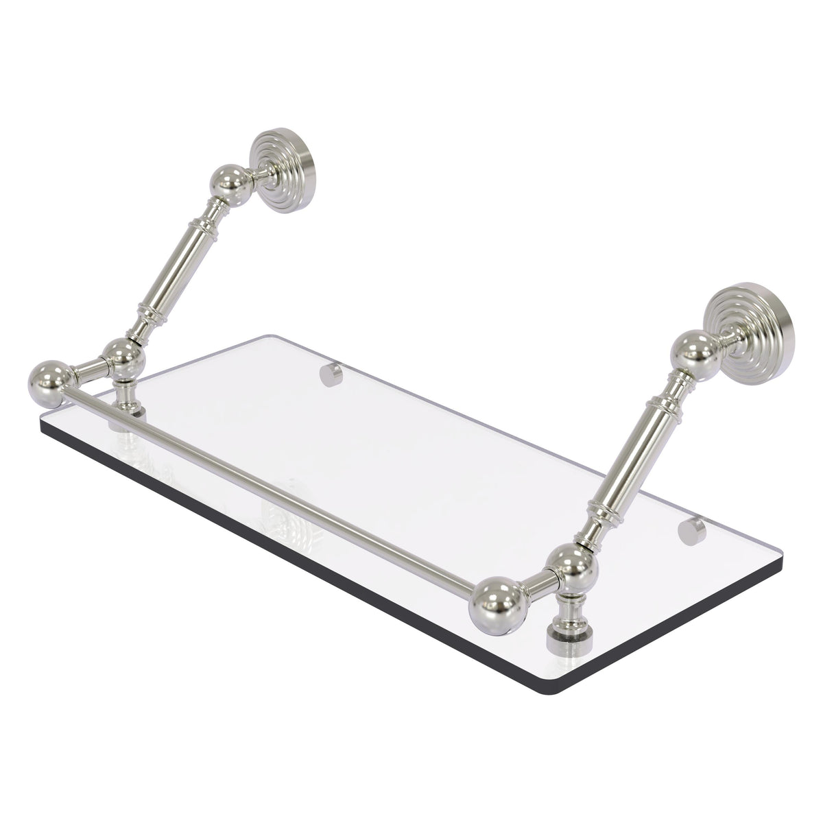 Allied Brass WP-1-18-GAL-UNL Waverly Place 18" Unlacquered Brass Floating Glass Shelf