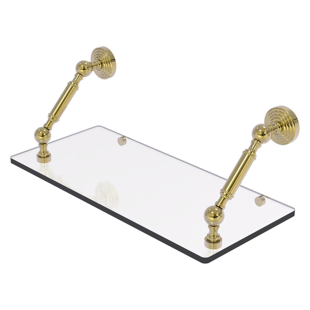 Allied Brass WP-1-18-UNL Waverly Place 18" Unlacquered Brass Floating Glass Shelf