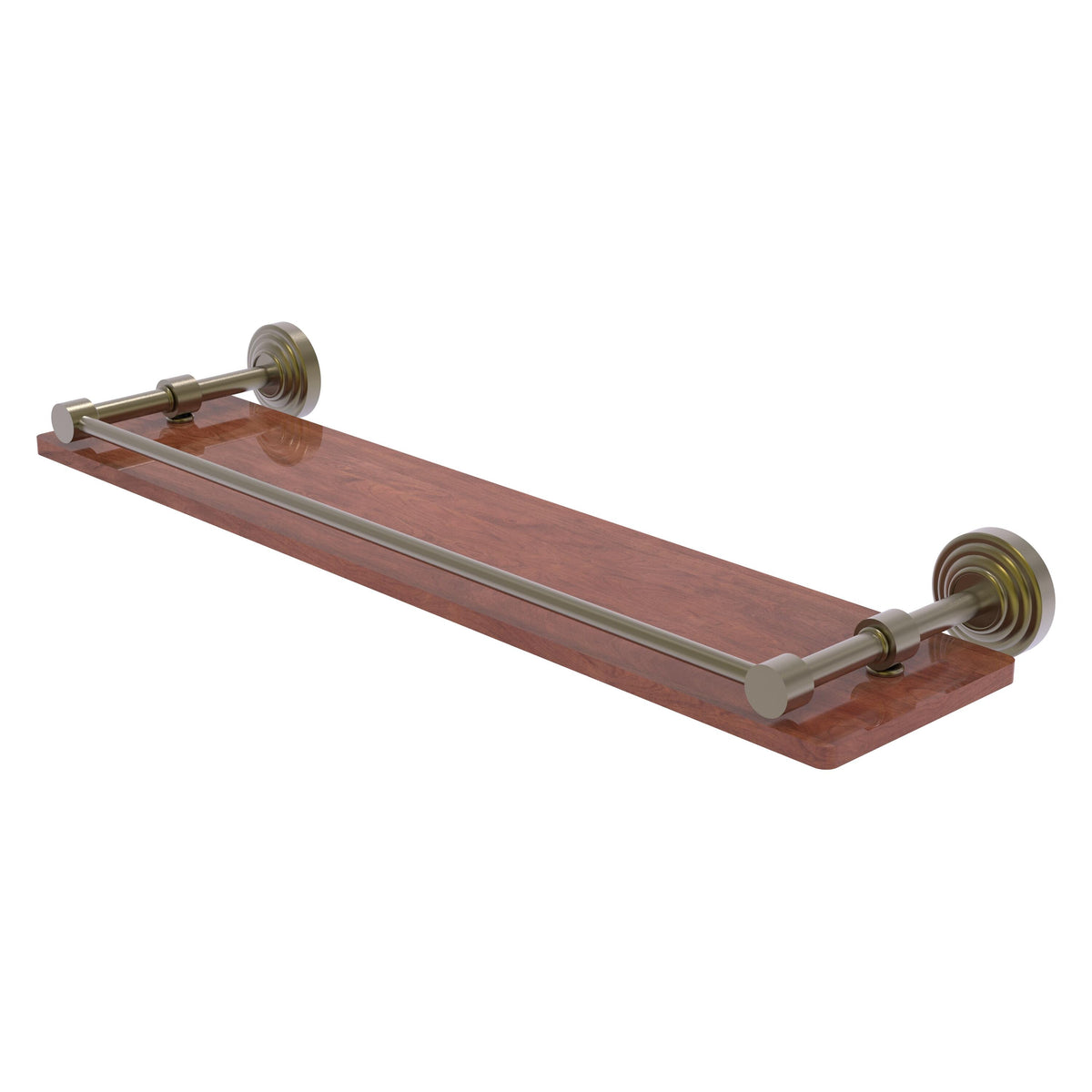 Allied Brass WP-1-22-GAL-IRW-ABR Waverly Place 22" Antique Brass Solid IPE Ironwood Shelf