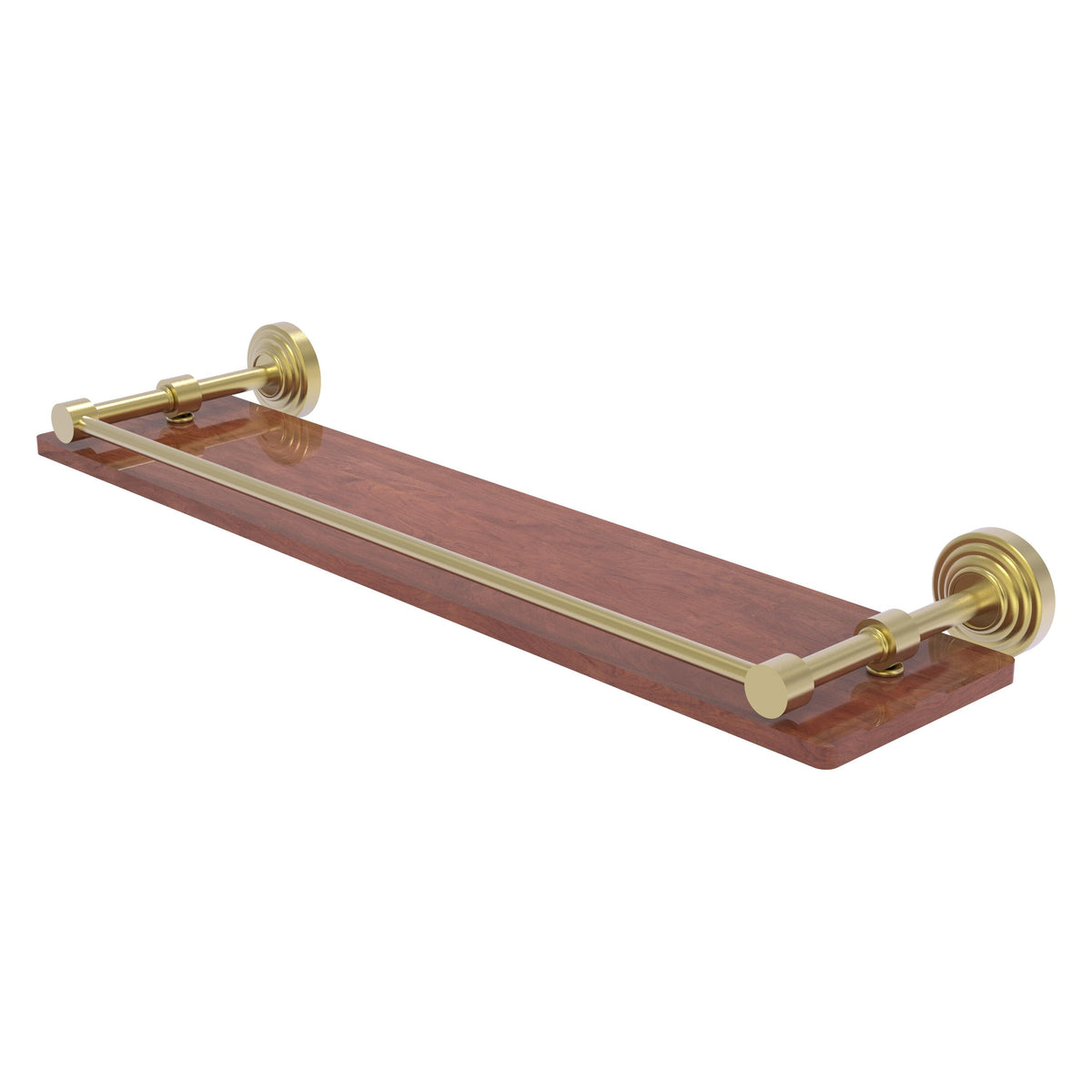 Allied Brass WP-1-22-GAL-IRW-SBR Waverly Place 22" Satin Brass Solid IPE Ironwood Shelf