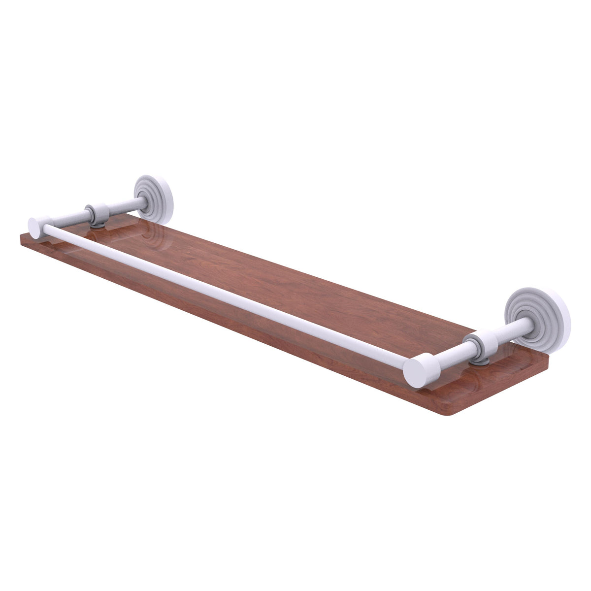Allied Brass WP-1-22-GAL-IRW-WHM Waverly Place 22" Matte White Solid IPE Ironwood Shelf