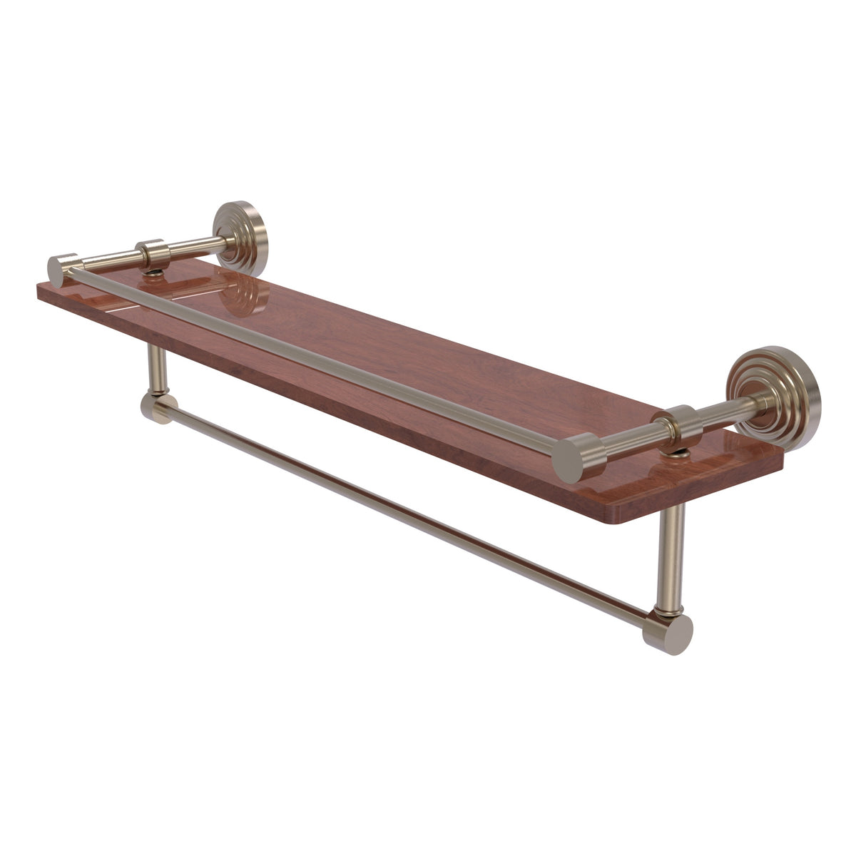 Allied Brass WP-1-22TB-GAL-IRW-PEW Waverly Place 22" Antique Pewter IPE Ironwood Shelf