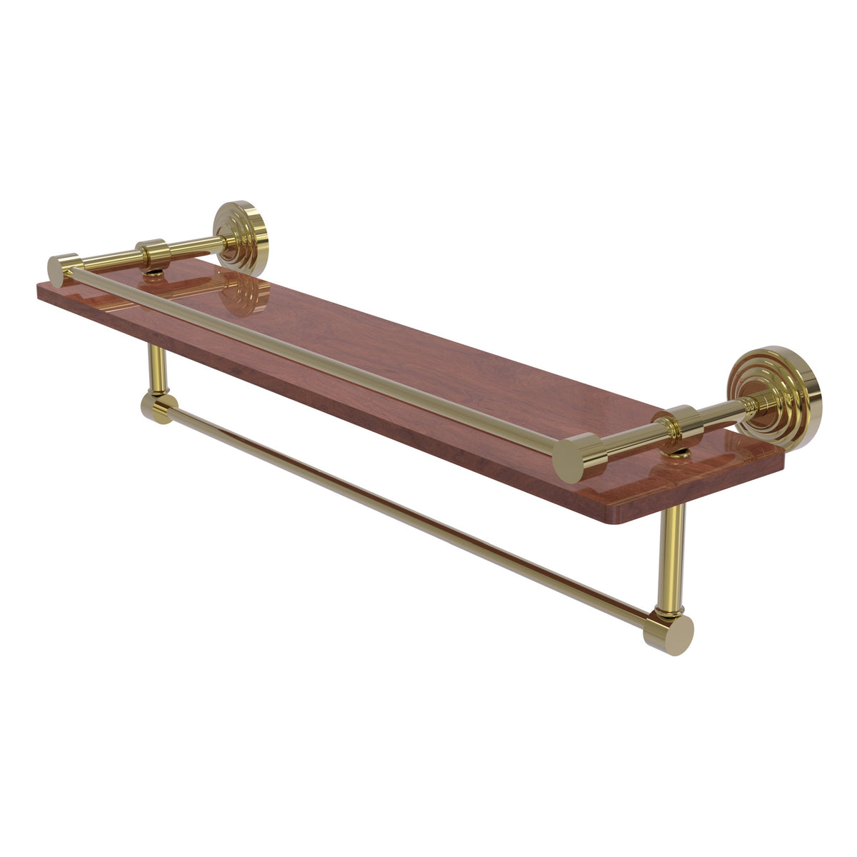Allied Brass WP-1-22TB-GAL-IRW-UNL Waverly Place 22" Unlacquered Brass IPE Ironwood Shelf