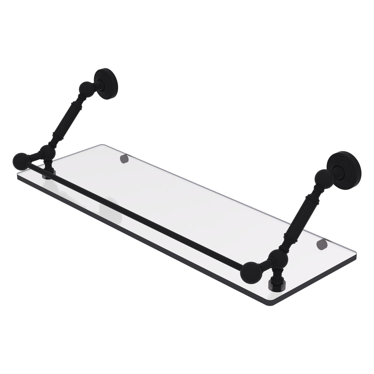Allied Brass WP-1-24-GAL-BKM Waverly Place 24" Matte Black Floating Glass Shelf