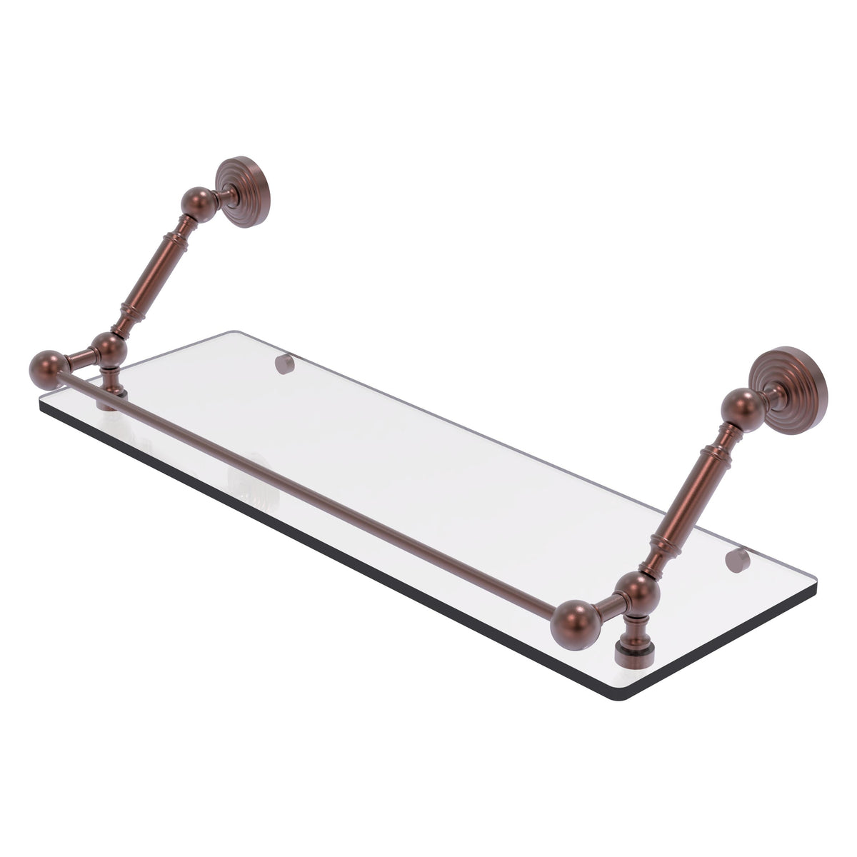 Allied Brass WP-1-24-GAL-CA Waverly Place 24" Antique Copper Floating Glass Shelf