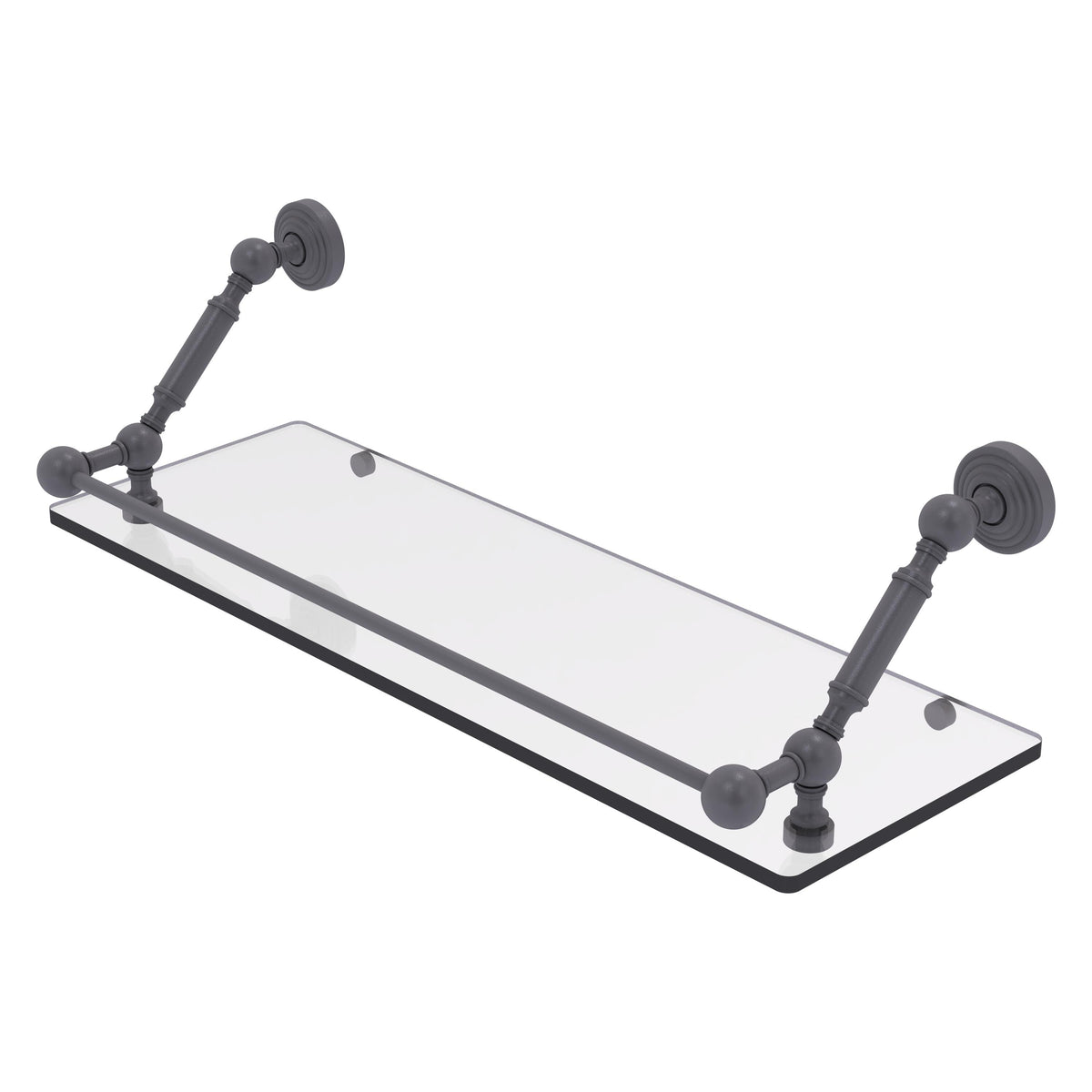 Allied Brass WP-1-24-GAL-GYM Waverly Place 24" Matte Gray Floating Glass Shelf