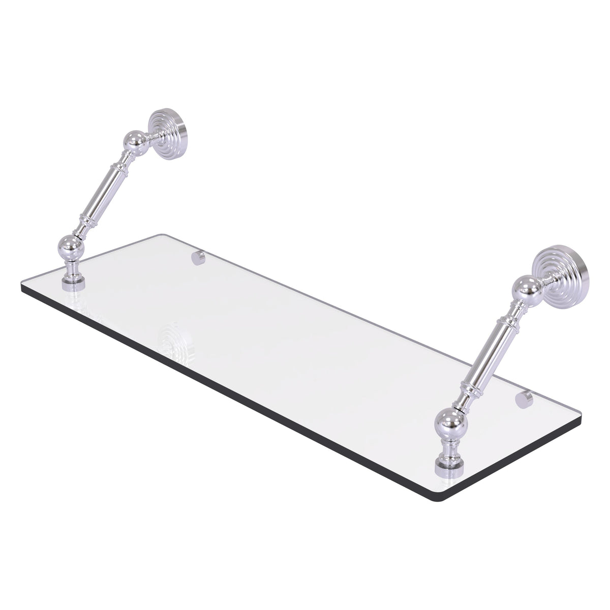 Allied Brass WP-1-24-SCH Waverly Place 24" Satin Chrome Floating Glass Shelf