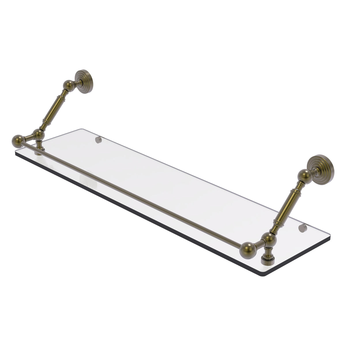 Allied Brass WP-1-30-GAL-ABR Waverly Place 30" Antique Brass Floating Glass Shelf