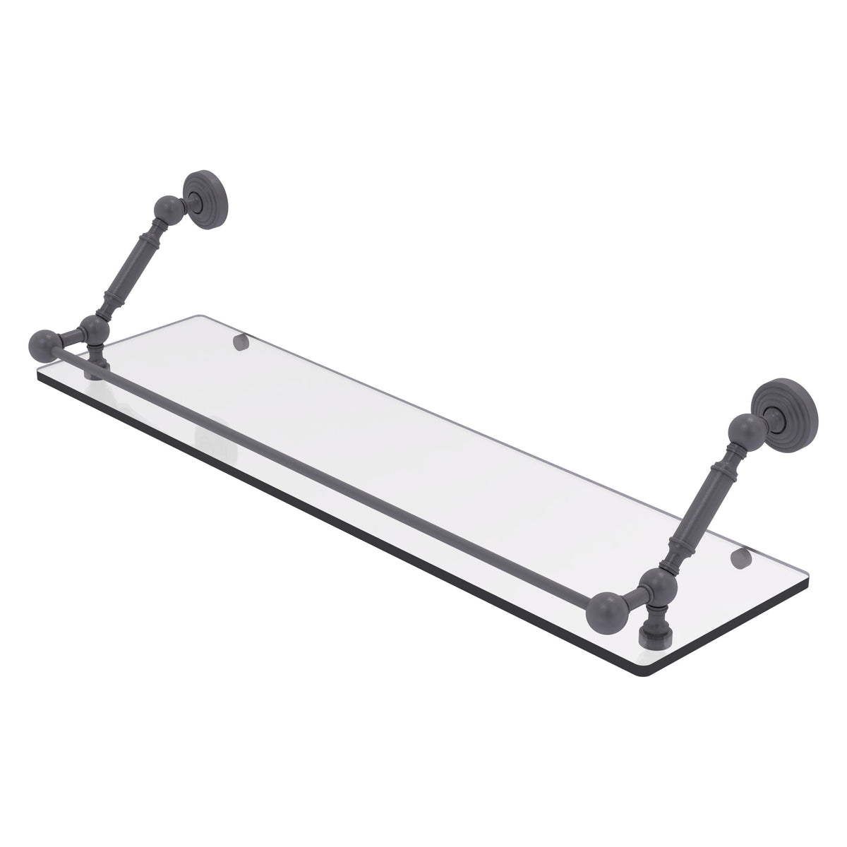 Allied Brass WP-1-30-GAL-GYM Waverly Place 30" Matte Gray Floating Glass Shelf