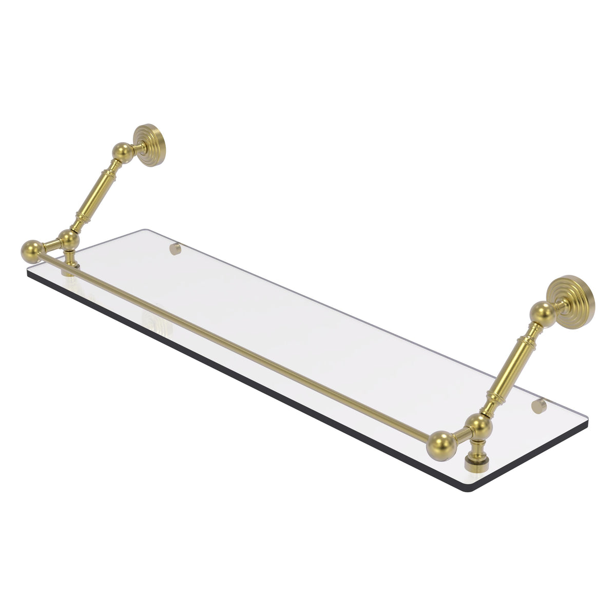 Allied Brass WP-1-30-GAL-SBR Waverly Place 30" Satin Brass Floating Glass Shelf