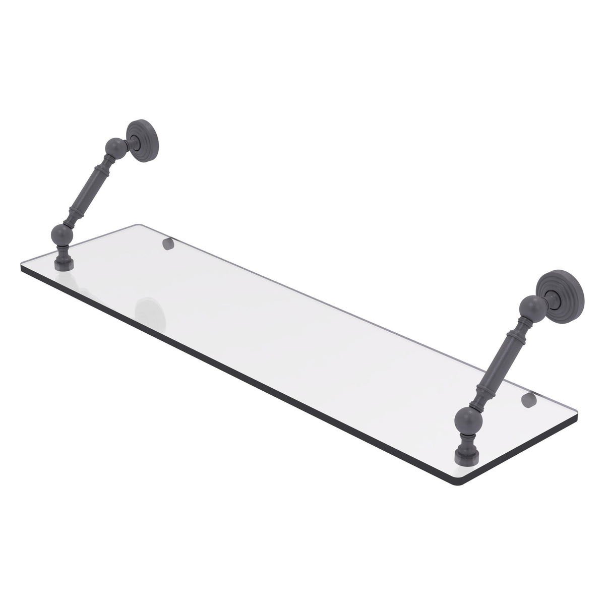 Allied Brass WP-1-30-GYM Waverly Place 30" Matte Gray Floating Glass Shelf