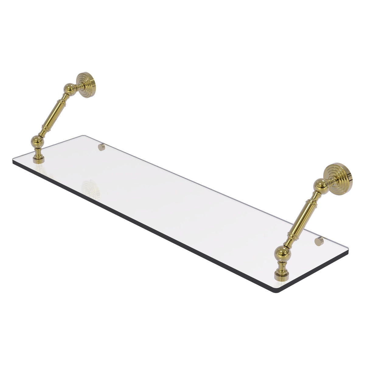 Allied Brass WP-1-30-UNL Waverly Place 30" Unlacquered Brass Floating Glass Shelf