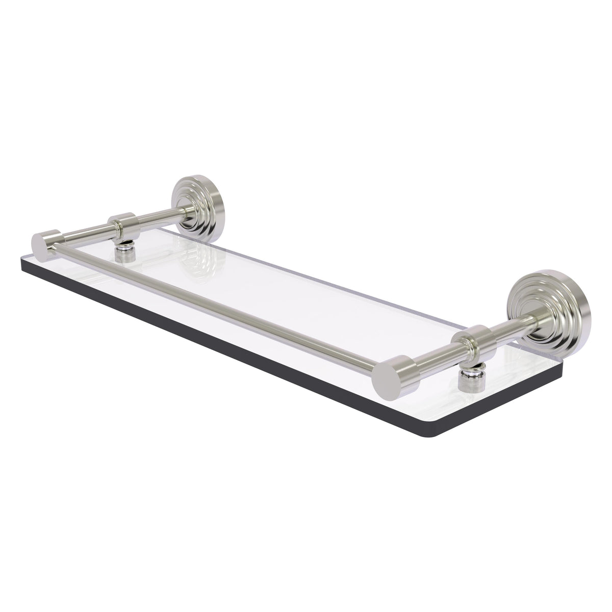 Allied Brass WP-1/16-GAL-SN Waverly Place 16" Satin Nickel Tempered Glass Shelf