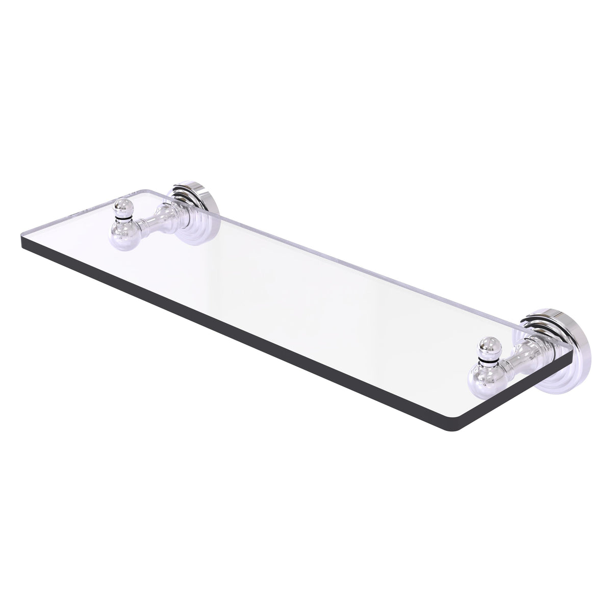 Allied Brass WP-1/16-PC Waverly Place 16" Polished Chrome Glass Vanity Shelf With Beveled Edges